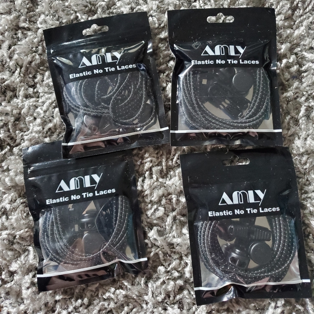 AMLY 4 Pairs of Elastic No Tie Shoelaces